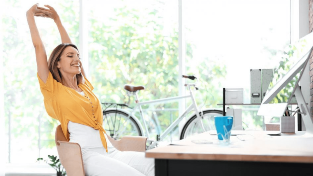 woman managing her time by resting